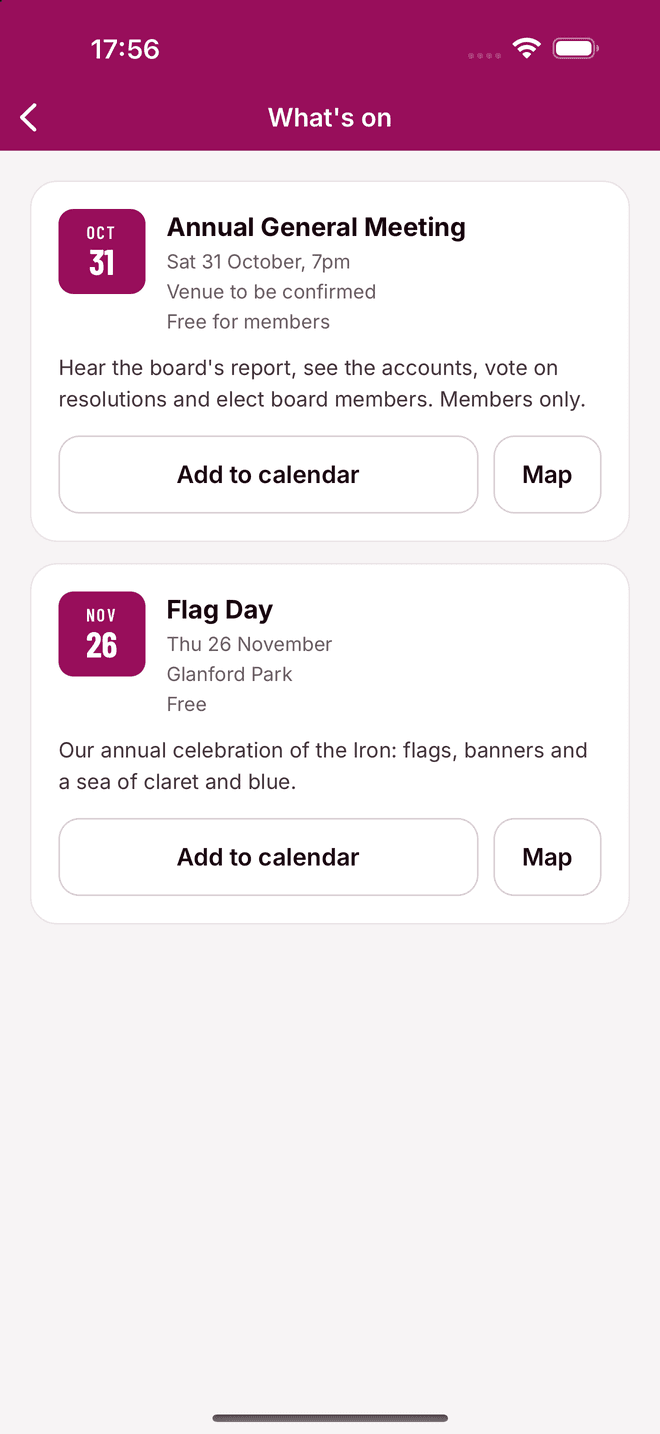 What's on, straight into your calendar